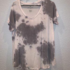 white and grey tie dye top